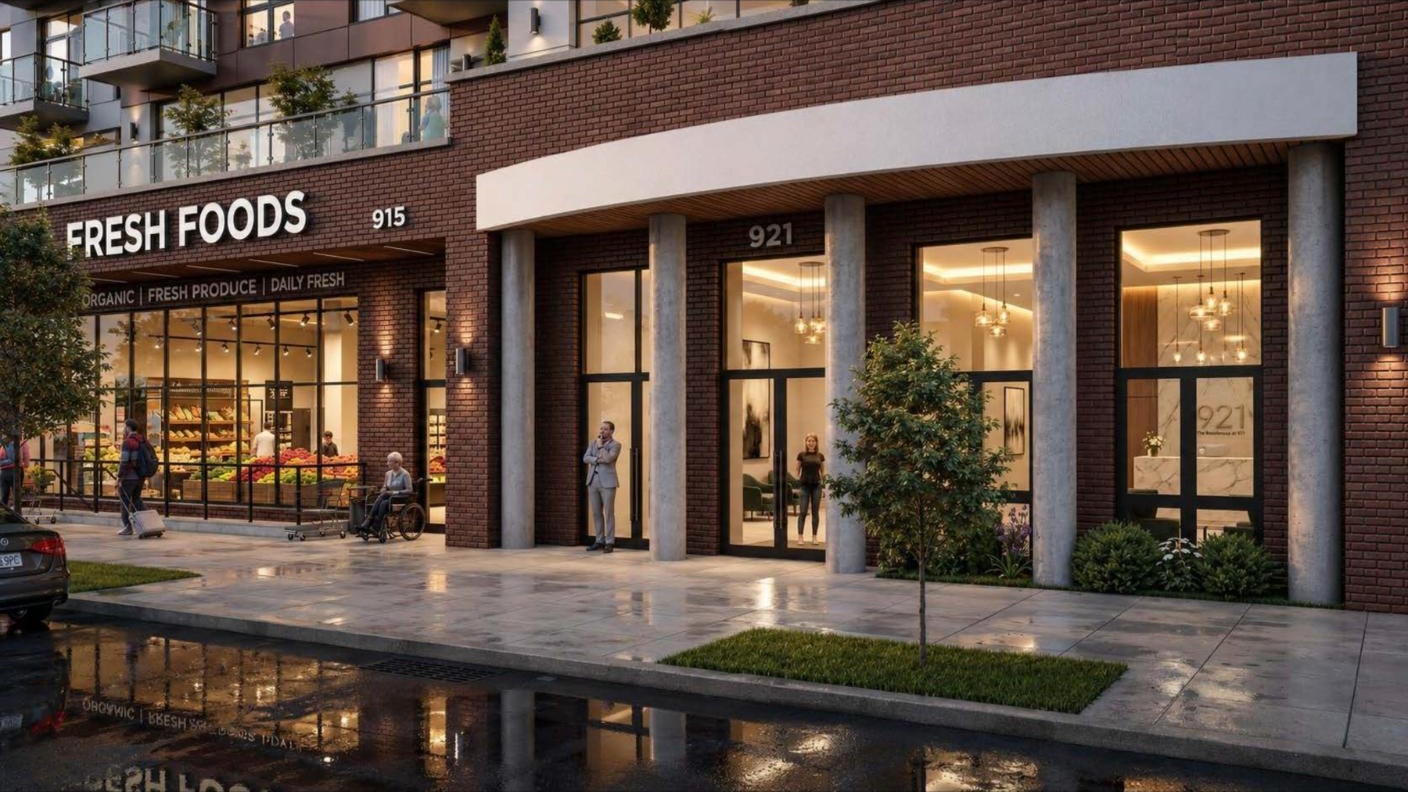 915 Dean Street - residential entrance rendering